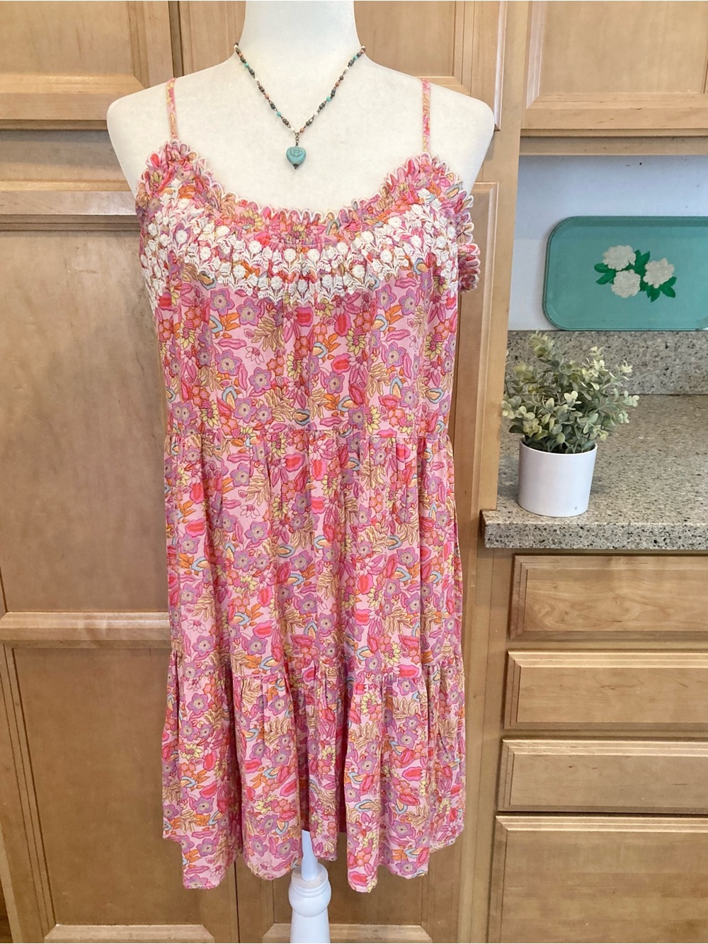 NATURAL LIFE NWT Pink Floral Embroidered Sundress